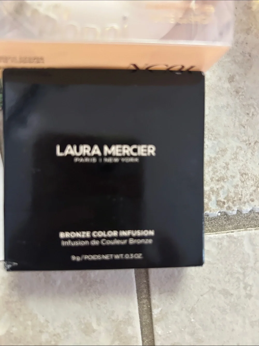 laura mercier Pearl White Compact with Gold Bear Accent